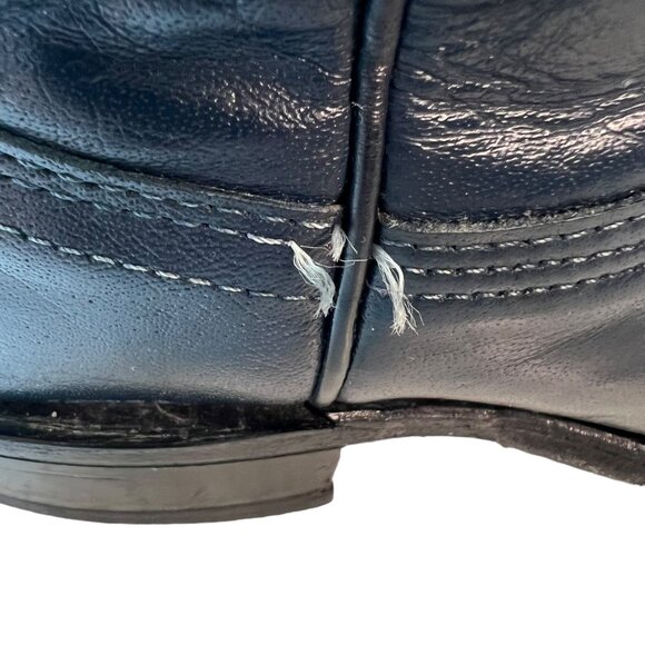 Vintage Nocona Steel Blue Leather Cowboy Boots Womens Size 6B Western Ranch - Picture 7 of 9